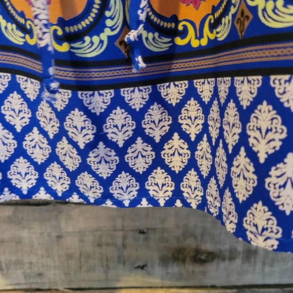 SALE-Pink Owl women's boho paisley style cinched waist dress size large - Picture 7 of 10